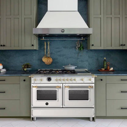 Cucina a gas Bertazzoni con forno elettrico - Linea Heritage - Modello a 6 fuochi + grill da tavolo / 120 cm