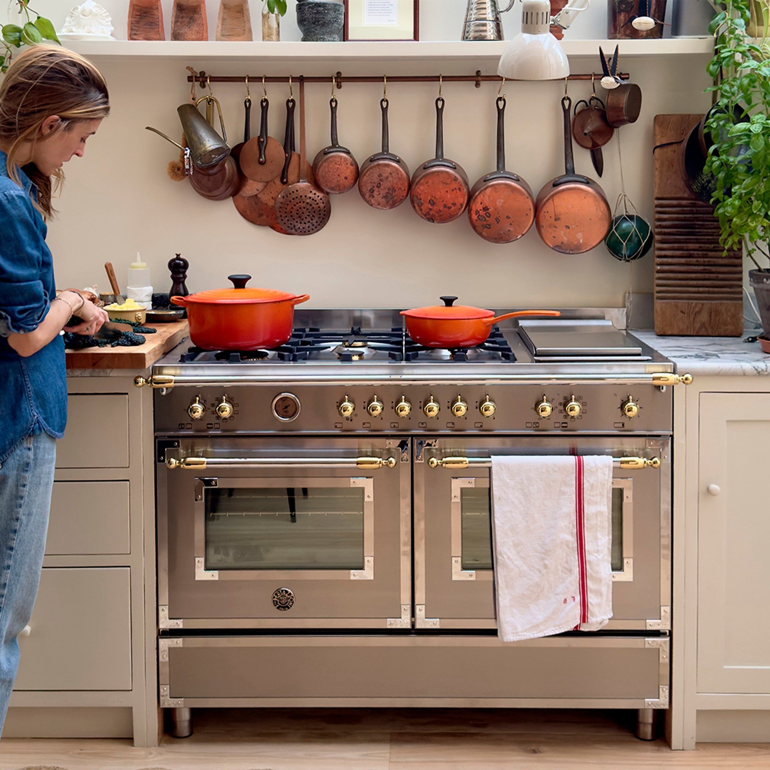 Cucina a gas Bertazzoni con forno elettrico - Linea Heritage - Modello a 6 fuochi + grill da tavolo / 120 cm