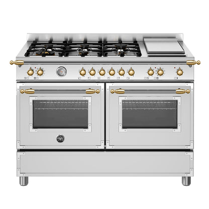 Cucina a gas Bertazzoni con forno elettrico - Linea Heritage - Modello a 6 fuochi + grill da tavolo / 120 cm