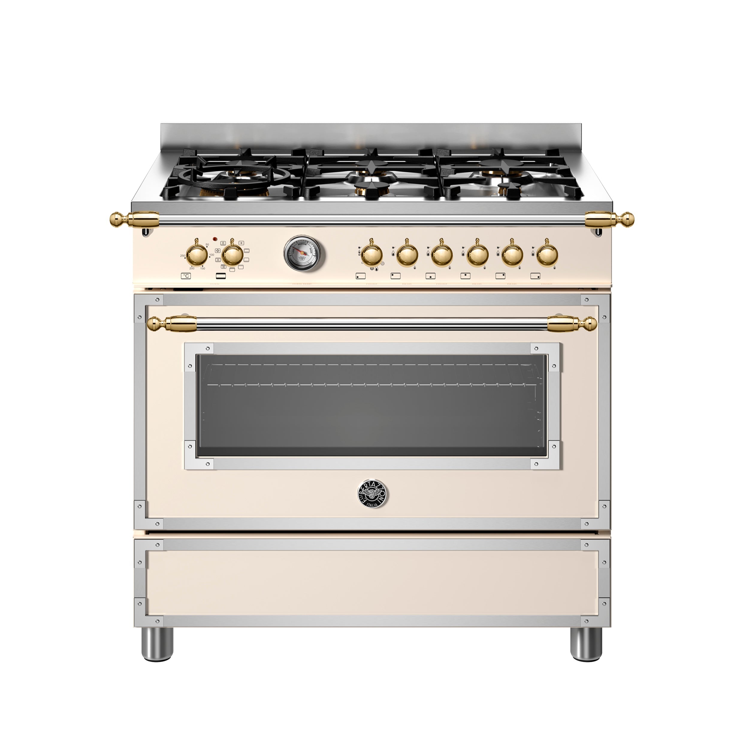 Cucina a gas Bertazzoni con forno elettrico - Linea Heritage - Modello 6 fuochi / 90 cm