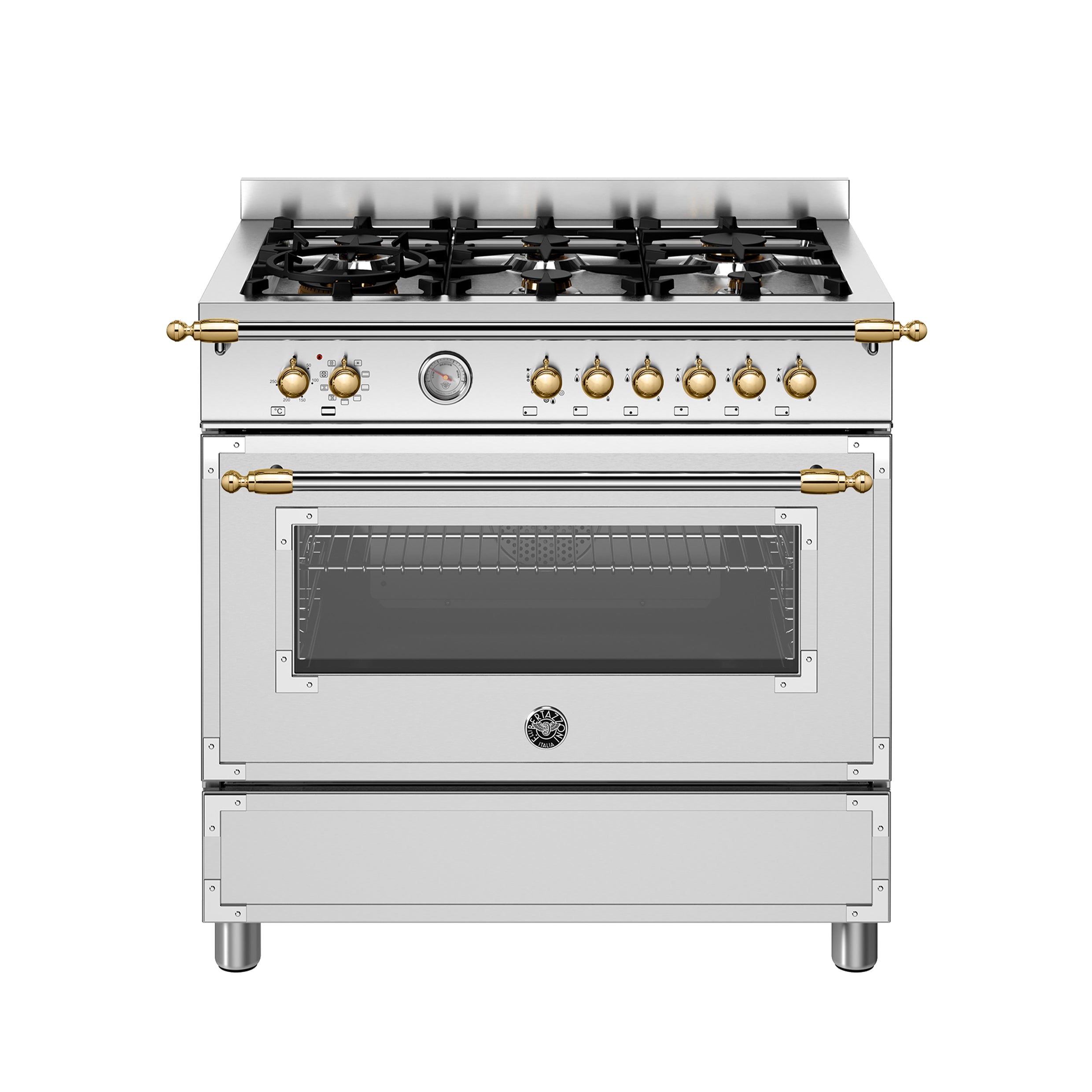 Cucina a gas Bertazzoni con forno elettrico - Linea Heritage - Modello 6 fuochi / 90 cm